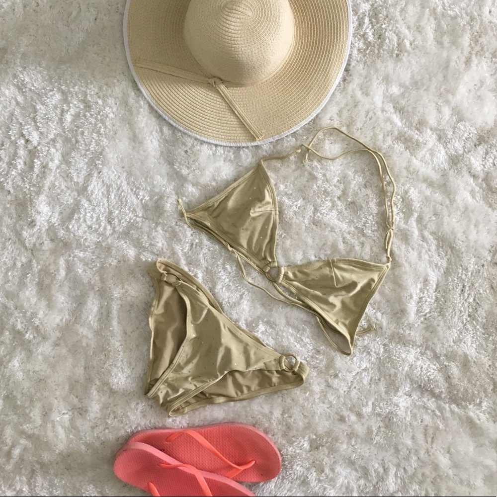 Xhilaration Gold Bikini Swimsuit Set